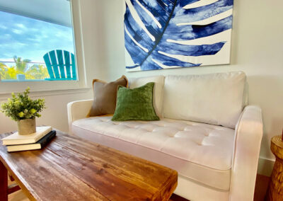 staged home sofa and painting